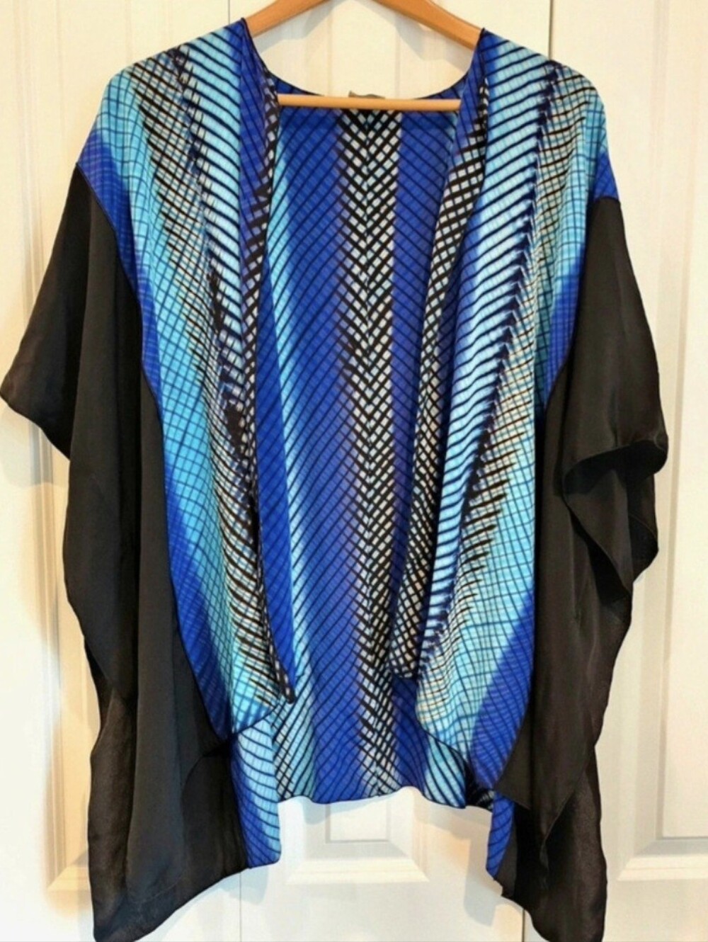 Handmade Silk Wrap Poncho or Topper By Silks By Louise Valentine One Size